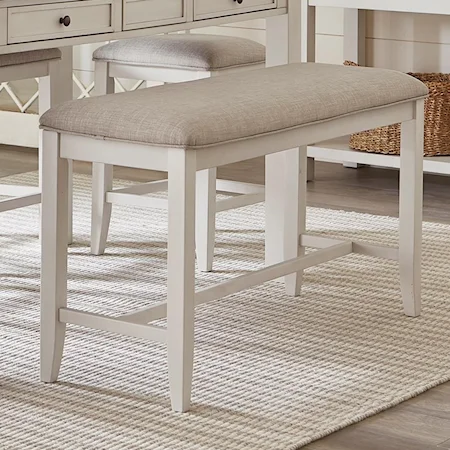 Casual Counter Height Dining Bench with Upholstered Seat